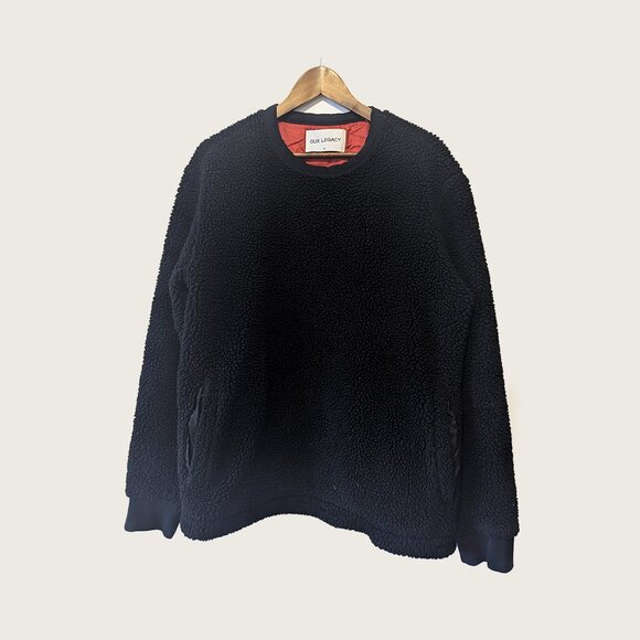 OUR LEGACY - Black teddy sweater - Sz 52 - Picture 1 of 8